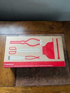 Crate & Barrel Canning Tool Set Red Stainless Steel New Open Box